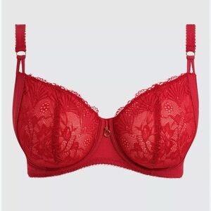 FREYA NEW "Fascinate" Underwire Balconette Lace Bra Cherry Gold Charm NWT 30G
